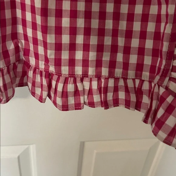 Pink Gingham Ruffle Robe with Monogram - Picture 6 of 7